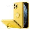 Yellow - Square Liquid Silicone Ring Holder iPhone Case