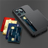 Schwarz - Armor Slide Card Slot iPhone-Hülle