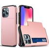 Pink - Armor Slide Card Slot iPhone Case