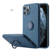 Blau - Quadratische iPhone-Hülle mit Ringhalter aus flüssigem Silikon