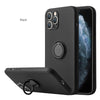 Schwarz - Quadratische iPhone-Hülle mit Ringhalter aus flüssigem Silikon
