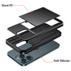 Black - Armor Slide Card Slot iPhone Case