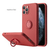 Hawtorn Red – Quadratische iPhone-Hülle mit Ringhalter aus flüssigem Silikon