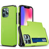 Green - Armor Slide Card Slot iPhone Case