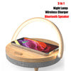3-in-1-Bluetooth-Lautsprecher aus Holz mit kabellosem Ladegerät und Nachtlicht 