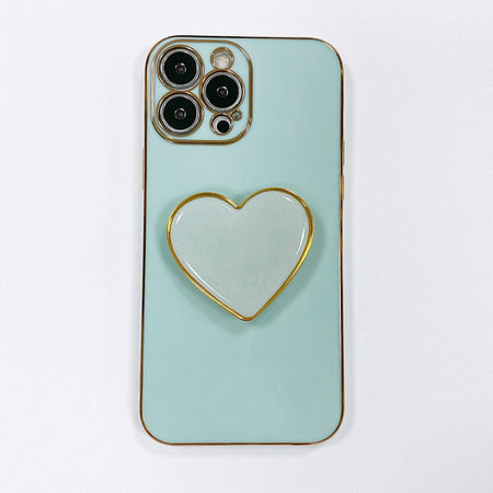 Light Green - Love Heart Holder iPhone Case