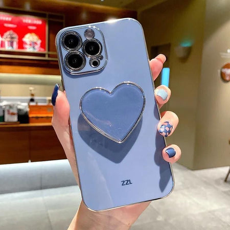 Grau - Love Heart Holder iPhone Hülle